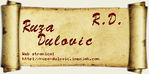 Ruža Dulović vizit kartica